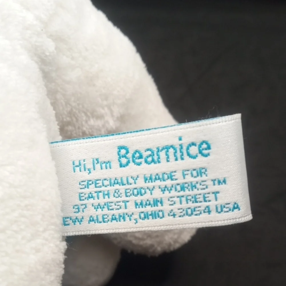 Bath & Body Works White and Blue Plush Stuffed Animal